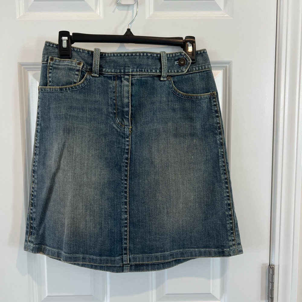 Ann Taylor Blue Denim A-Line Skirt